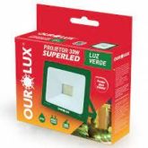 Refletor Slim LED 30W Verde  Ourolux